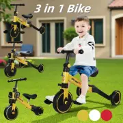 PORIYA 3 in1 Kids Balance Bike Toddler Ride on Toy Tricycle Kid Push Scooter Car