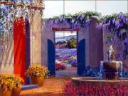 Ceramic Tile Mural Backsplash Senkarik Southwest Courtyard Fountain Art MSA031