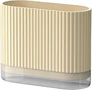 Kitchen Utensil Holder: Plastic Cutlery Organizer for Spoons, Forks & Chopsticks, Compact Silverware Drying Rack, Beige