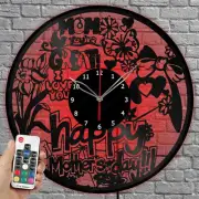 LED Vinyl Clock Mothers day LED Light Vinyl Record Wall Clock Home Decor 1742