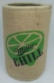 RARE Miller Chill Hessian & Neoprene Stubby Holder Cooler Brand New