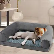 Pawz Dog Calming Bed Warm Soft Plush Comfy Sleeping Memory Foam Mattress Grey M