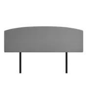 Linen Fabric King Bed Curved Headboard Bedhead - Night Ash
