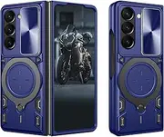 [Ysnzaq] Armor Case for Samsung Galaxy Z Fold 6 7.6" with Slide Camera Cover, [Built-in Ring Magnetic Kickstand] Military Grade Shockproof Bumper Protective Cover for Samsung Galaxy Z Fold6.HS Blue