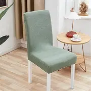 Chair Covers for Dining Chairs 4 Or 6 Polyester Fiber Elastic Stool Cover Hotel Restaurant Chair Antifouling Cover-Green_6 PCS