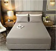 [BoNene] Queen Sheets 1 pc 100% Pure Cotton Fitted Bed Sheet Single Twin Double Queen King Bed Sheet with Elastic Bottom Sheet Cotton Queen Sheet Set (Color : Type 7, Size : 135x200x25cm)