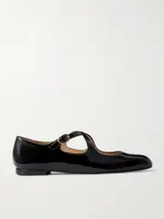 [Stuart Weitzman] Stuart Weitzman - Clem Patent-leather Mary-jane Ballet Flats - Black - US9 US 9 Black