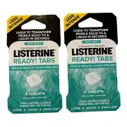 2x (4ct) Listerine Ready Tabs Soft Mint Total Of 8 Tabs