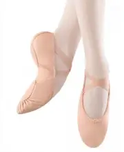 Bloch pink leather canvas insert soft leather ballet shoes 203G 203L Splitsole