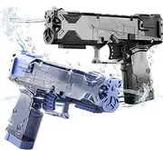 BCHKO Set of 2 Water Pistols with Long Range, Water Spray Gun, Spray Gun, Small Mini for Children