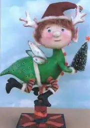 Cloth Folk Art Doll Paper Pattern "Reindeer Beetle" by Susan Barmore