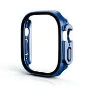Nevenka Screen Protector Case with Tempered Glass Film For Apple iWatch 8 Ultra -OriginalBlue