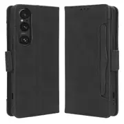 Wallet Case For Sony Xperia 1 V Pu Leather Multiple Card Slots Stand Phone Cover