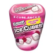 ICE BREAKERS ICE CUBES Raspberry Sorbet Chewing Gum (Sugar Free, 40-Count