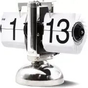 Chic White Retro Style Desk Clock with Large Readable Display - 8x6.5 Inches