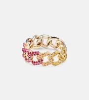 [Shay Jewelry] Shay Jewelry Rainbow Pavé Medium Link 18kt gold ring with diamonds K multicoloured