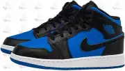 Kids Nike Air Jordan 1 Retro Mid GS Black Royal Blue DQ8423-042 Sneaker Trainer