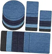 KONTONTY 24 Pcs Iron Denim Patches for Clothing Repair DIY Decorative Patch Kit Colors for Jeans Easy to Use Iron Repair Random Color