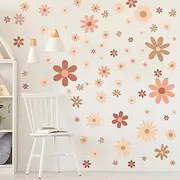 Kisston 90 Pcs Daisy Wall Decal Alphabet Vinyl Wall Decals Boho Wall Decal Daisy Stickers Boho Girls Groovy Floral Stickers for Kids Nursery Wall Art Bedroom Classroom (Classic,Daisy)