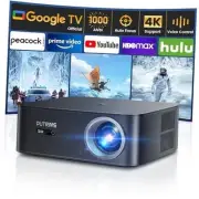 [1000 ANSI/Google TV/Voice Control]Smart Projector with WiFi 6 Standard Gray