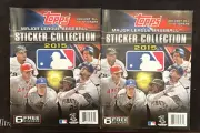 (2) Topps 2015 MLB Baseball Sticker Collection Album New. Trout, Kershaw
