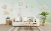 3D Cartoon Animal Balloon Wallpaper Wall Murals Removable Wallpaper 664