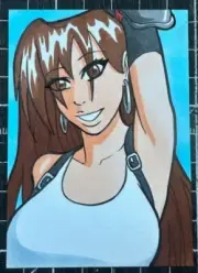 Original Signed Joey O'Brien Lara Croft Tomb Raider Marker Sketch Card