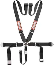 RaceQuip Auto Racing Harness Set Camlock 5 Point Pull-Down Lap SFI 16.1 Black 741001