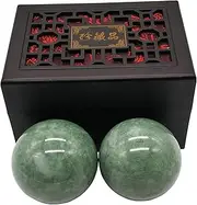 Fine commodities BCQLI 2" Greenish Stone Baoding Balls,Hand Exercise Tool