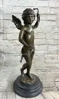 Collectible Art bronze sculpture Putti Cupid Art Deco Mythical Valentine Gift