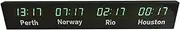 City World Time Wall Clock, WiFi Silent 4 Time Zone Digital LED World Clock with Remote Control, Digital Static Display, for Airports, Shopping Malls, Hotel