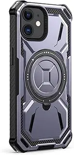 [Lanhiem] for iPhone 12 Case/iPhone 12 Pro Case with 2 Pack Screen Protector, Shockproof Military-Grade Protection, Magnetic Kickstand Phone Case for iPhone 12/12 Pro, Purple