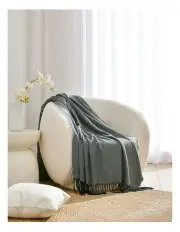 [Cadence & Co.] Huxley Herringbone Throw 130x180cm in Midnight