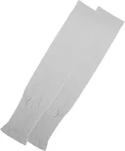 [VALICLUD] 1pair Sun Leg Sleeves for Running and Cycling Breathable High Elasticity Knee and Leg Guards for Outdoor Sports Grey Color