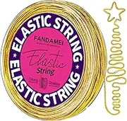 FANDAMEI 1.2mm Metallic Elastic String, Gold Stretch Cord for Craft Gift Jewelry Making, Elastic Cords Ribbon for Hair Braids, Elastic String for Bracelets, Beading Cord Stretchy Christmas Crafts DIY