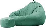 Viviendo Bean Bag Chair Cover (No Filler) for Kids and Adults, Stuffable Storage Bag with Zipper, Soft Round Extra Large Bean Bag Chair Lazy Lounger Floor Sofa Green