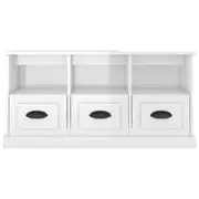 TV Cabinet Entertainment Unit Stand Storage High Gloss White Furniture 100x35cm