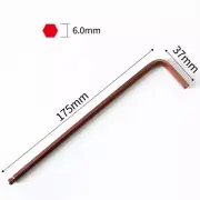 6mm Ball End Hex Key Wrench, L Shaped Long Arm S2 Steel Repairing Tool