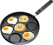 Nonstick Pancake Pan Pancake Griddle 11.2 inch Mini Pancake Maker 7 Molds 11.2 inch, Easy to Clean & Heats Evenly, Black