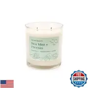 Calyan Wax Co. 2 Wick Candle, Sea Mist + Freesia Scented Candle, 37 Hour Burn