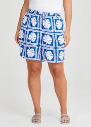 [Virtuelle] Taking Shape Natural Framed Palm Short Size 16 in Print, Viscose - Plus Size Women's Clothing Print