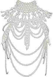 [Generic] Bridal Wedding Cape Prom Evening Shawl Women Party Beaded Shrug Body Chain ﻿