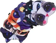 FOMIYES 8PCS Cute Cat Dog Sleep Masks Blindfolds for Travel Parties Games Adorable Animal Designs for Light Blockage Comfort
