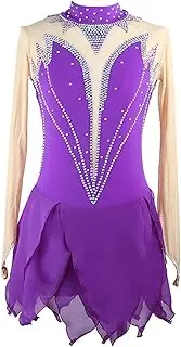 [Zagitova] Figure Skating Dress for Girls Shiny Rhinestone Competition Dance Dress Graceful Performance Leotard
