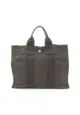 二奢 Pre-loved Hermès Yale Line PM Handbag tote bag nylon canvas Dark gray silver hardware