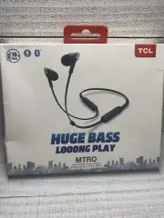TCL MTRO100BT HUGE BASS LOOONG PLAY IN EAR HEADPHONES EARBUDS NOISE ISOLATING