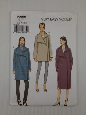 Vogue Sewing Pattern 9156 V9156 Misses Semi-fitted Coat 3 styles Size L-XXL NEW