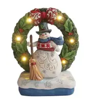 Jim Shore Heartwood Creek - Snowman in Light Up Wreath