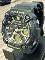 Casio AEQ120W-9AV, Telememo 30 Watch, 100M, 3 Alarms, Chronograph, World Time