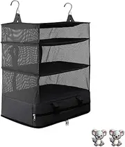 [Le Vechtoo] Hanging Packing Cube For Travel Carryon Closet Shelves Suitcase Luggage Organizer, Insert Portable Bag Compression Packable Cloth Space Saver Stow And Go Large Storage Collapsible Pack Gear Hanger XL